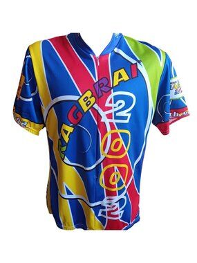 IOWA RAGBRAI 2002 XXL 2XL Vtg AUSSIE Cycle Jersey BIKE Shirt Polyester